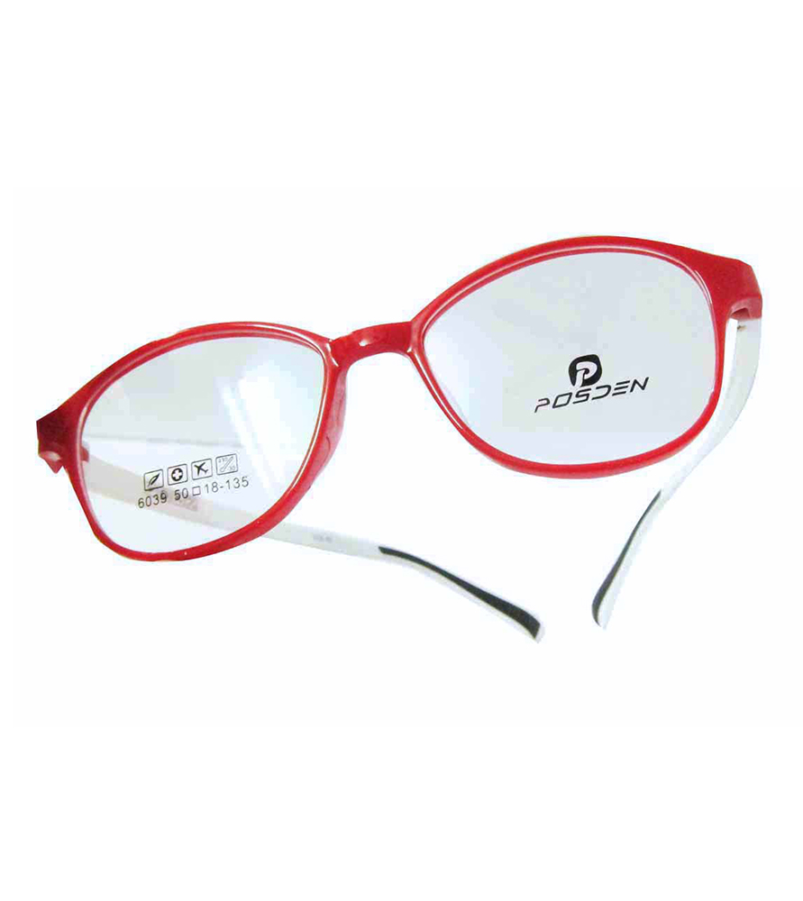 TR90-紅色(亮面)輕盈韓國技術設計眼鏡
